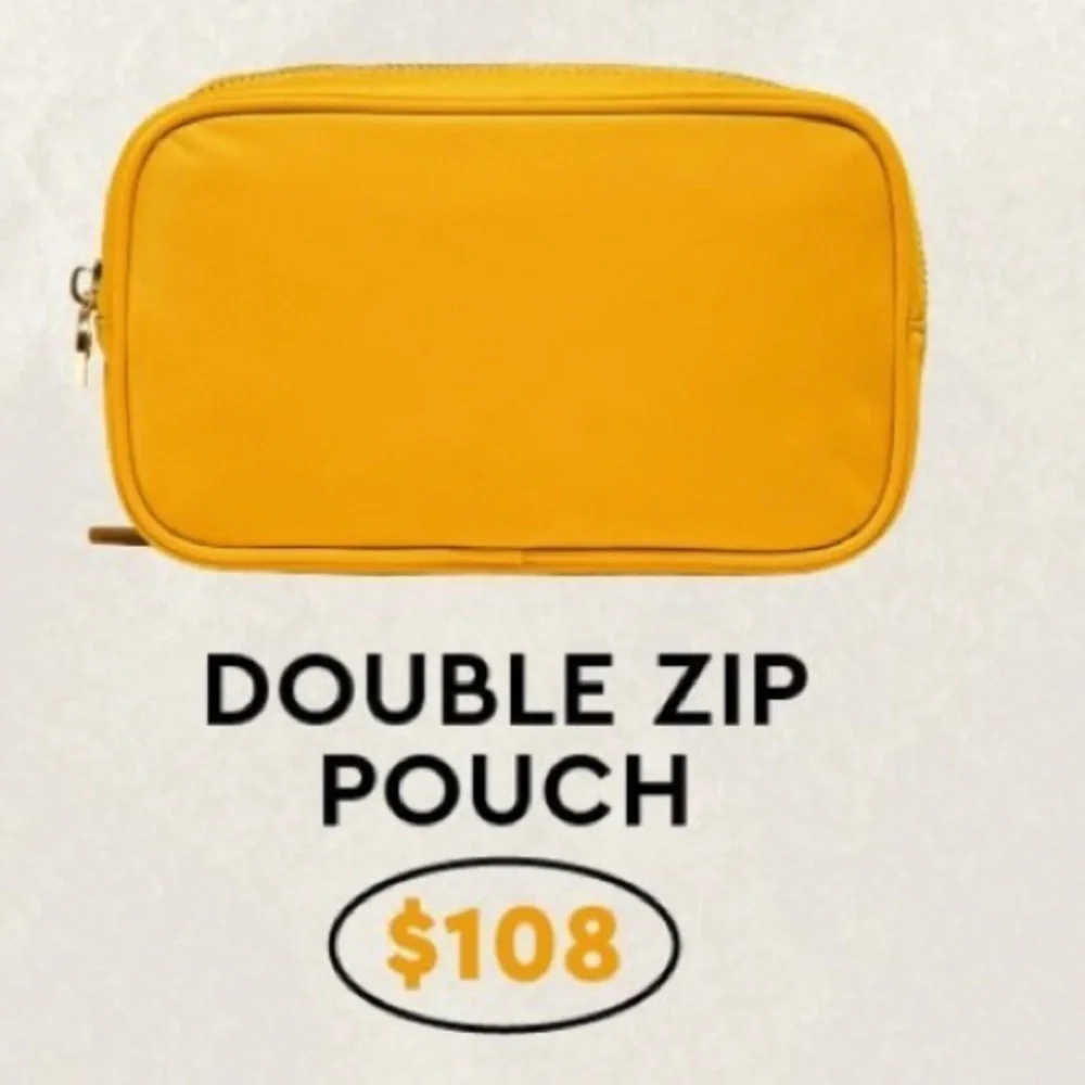 NWT Stoney Clover Lane - Double Zip Pouch - Pasta Limited Edition Golden Yellow